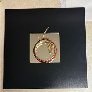 Gold and Orange Pumpkin Framed Art Black Mirror